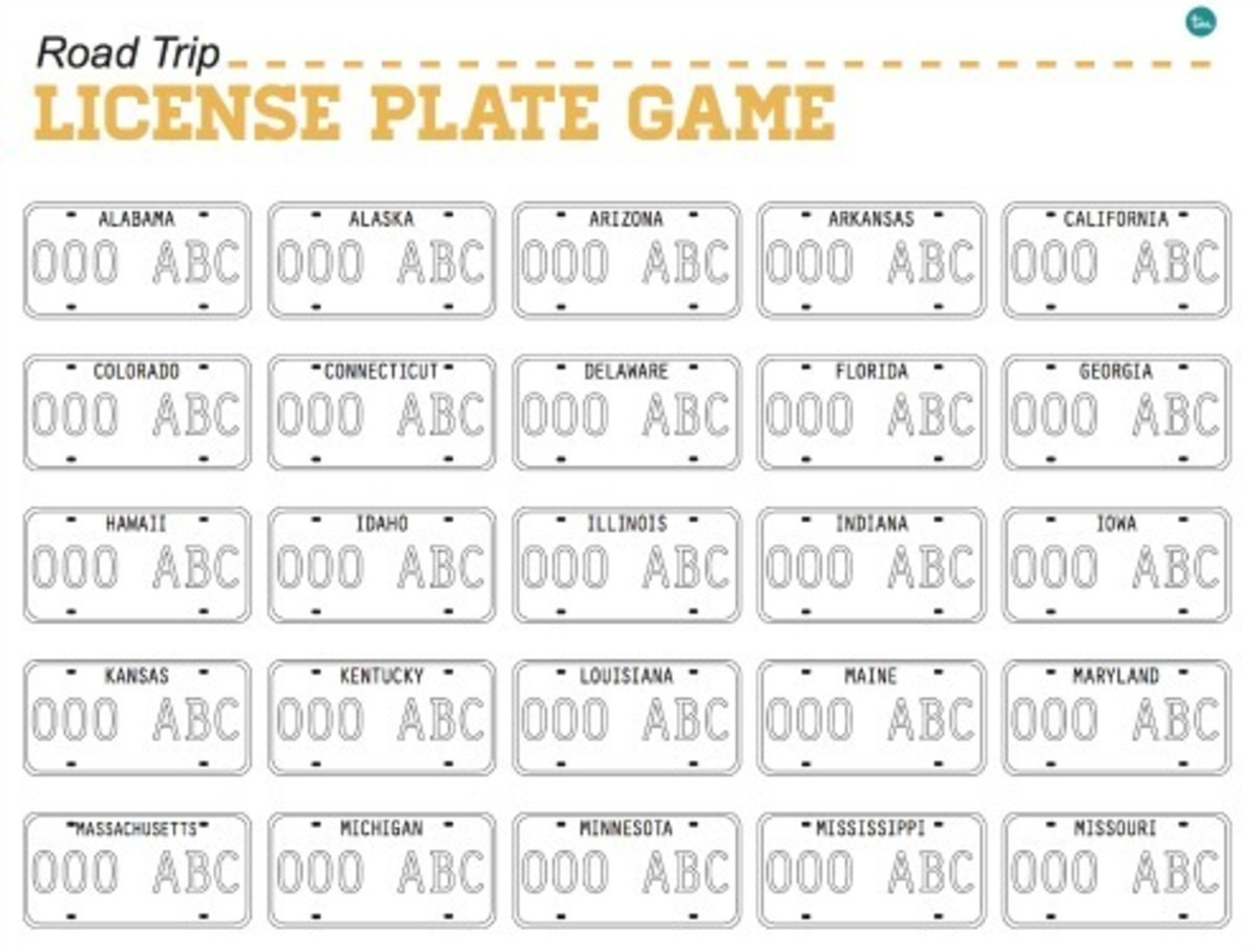 Printable License Plate Game - Today&amp;#039;S Mama throughout License Plate Game Printable