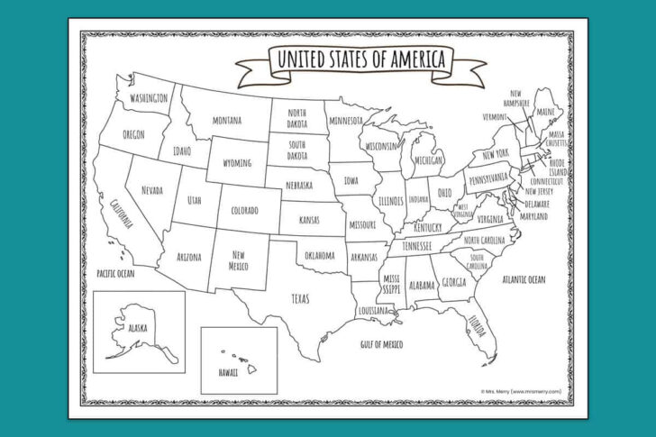 Blank Us State Map Printable