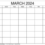 Printable March 2024 Calendar Templates With Holidays In Printable Blank Calendars 2024