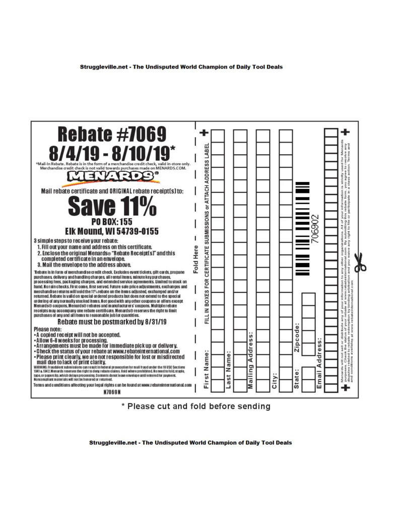 Printable Menards Rebate Form - Rebatemenards throughout Menards Rebate Form Printable