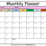 Printable Monthly Planner Templates | 123Calendars For Printable Calendars By Month