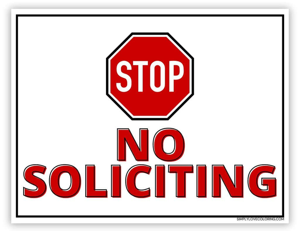 Printable No Soliciting Sign (Free Pdf Downloads) - Simply Love within No Soliciting Sign Printable