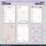 Printable Notes Journal Cards Labels Lavender: Stock Vektorgrafik For Printables For Journals Purple