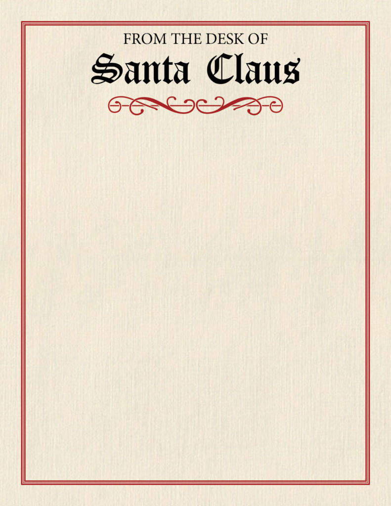 Printable Santa Letterhead Templates - 12 Free Printables for Letterhead From Santa Printable