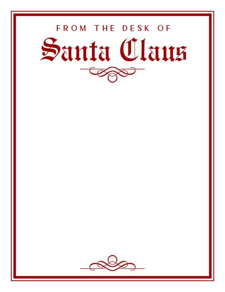 Printable Santa Letterhead Templates - 12 Free Printables with Letterhead From Santa Printable