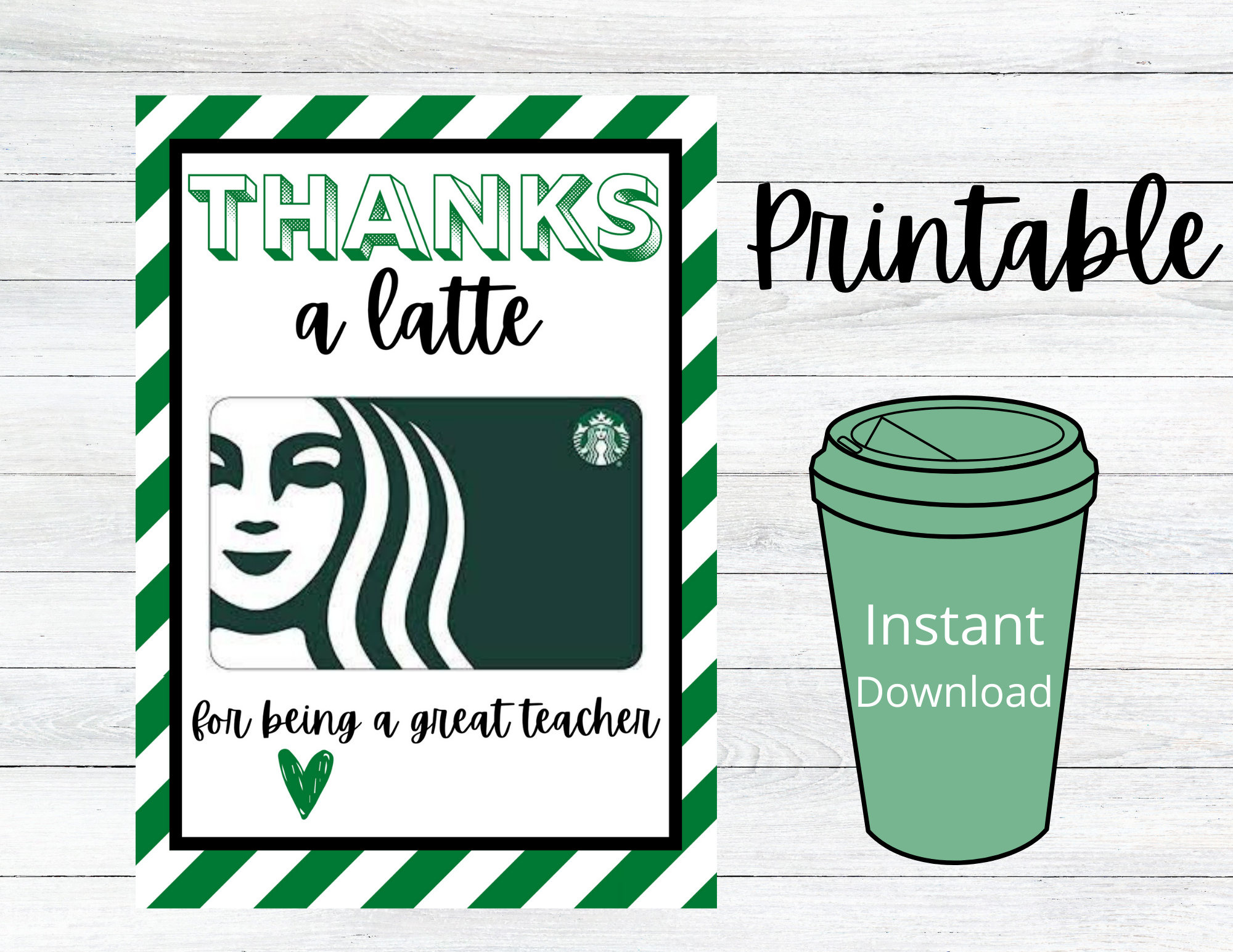 Printable Starbucks Gift Card Holder, Teacher Appreciation, End Of in Starbucks Gift Card Printable