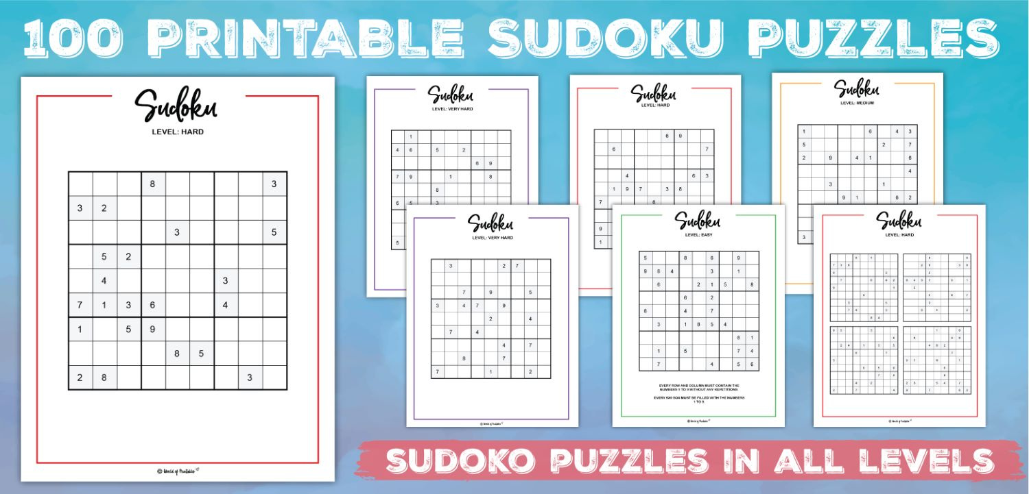 Printable Sudoku - 100+ Puzzles From Easy To Hard - World Of regarding Free Printable Sudoku Puzzles