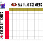 Printable Super Bowl Squares Grid For 49Ers Vs. Chiefs In 2024 Regarding Printable Super Bowl Squares