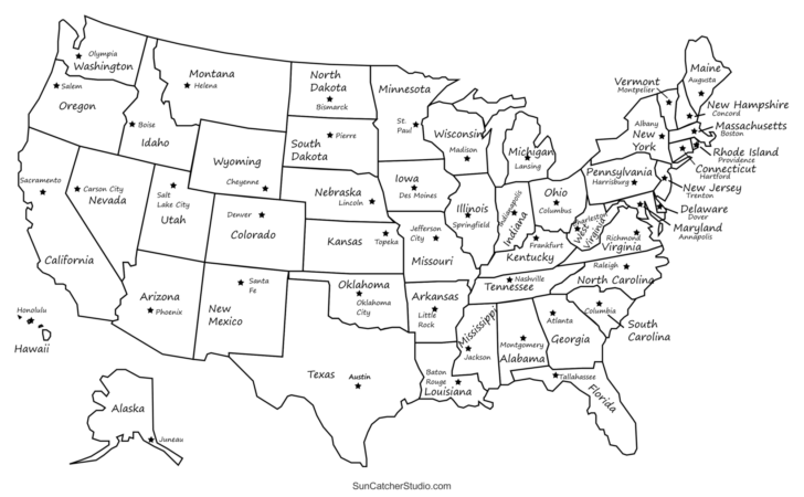 United States Map Printable