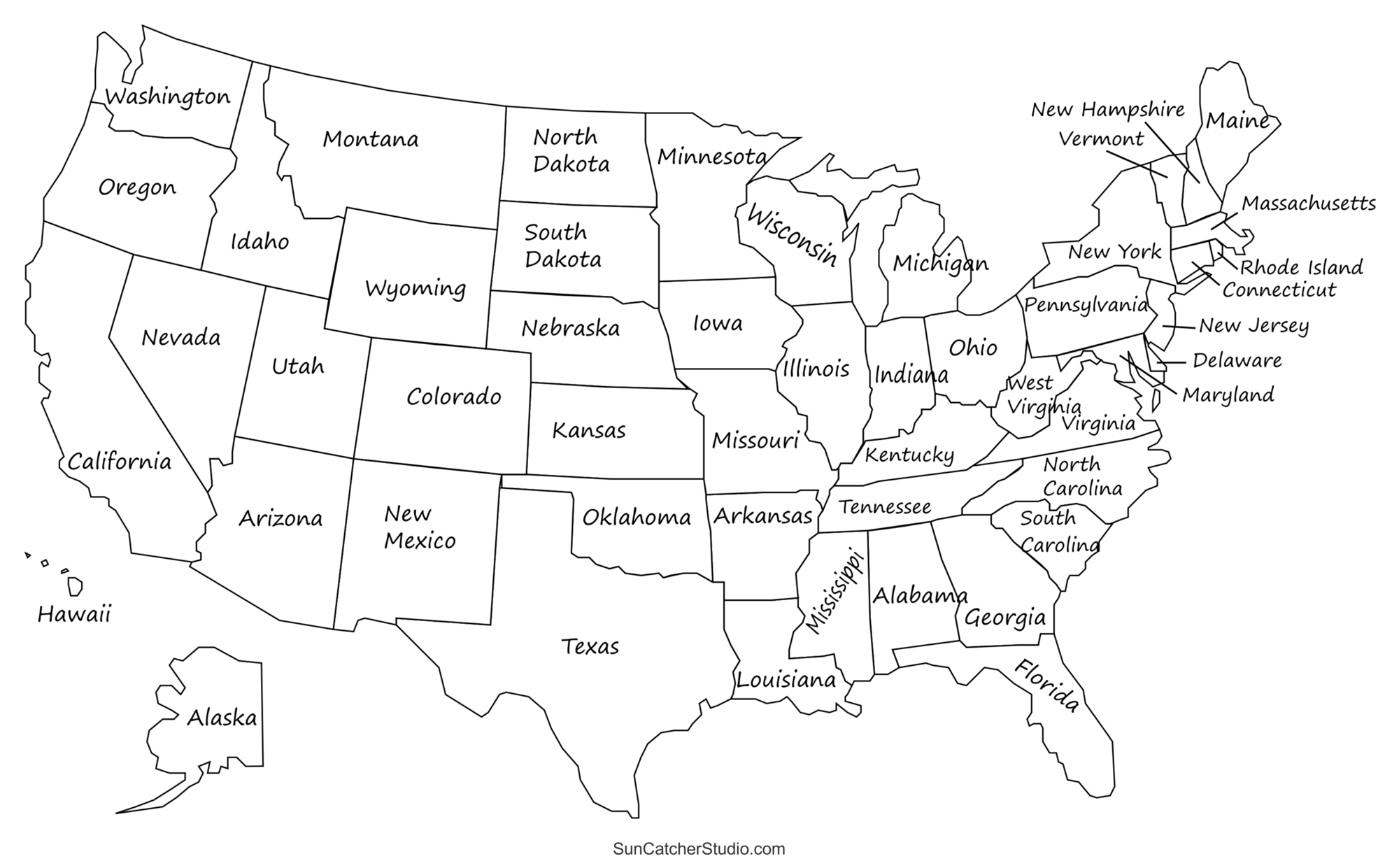 Printable Us Maps With States (Usa, United States, America) – Diy intended for Printable United States South