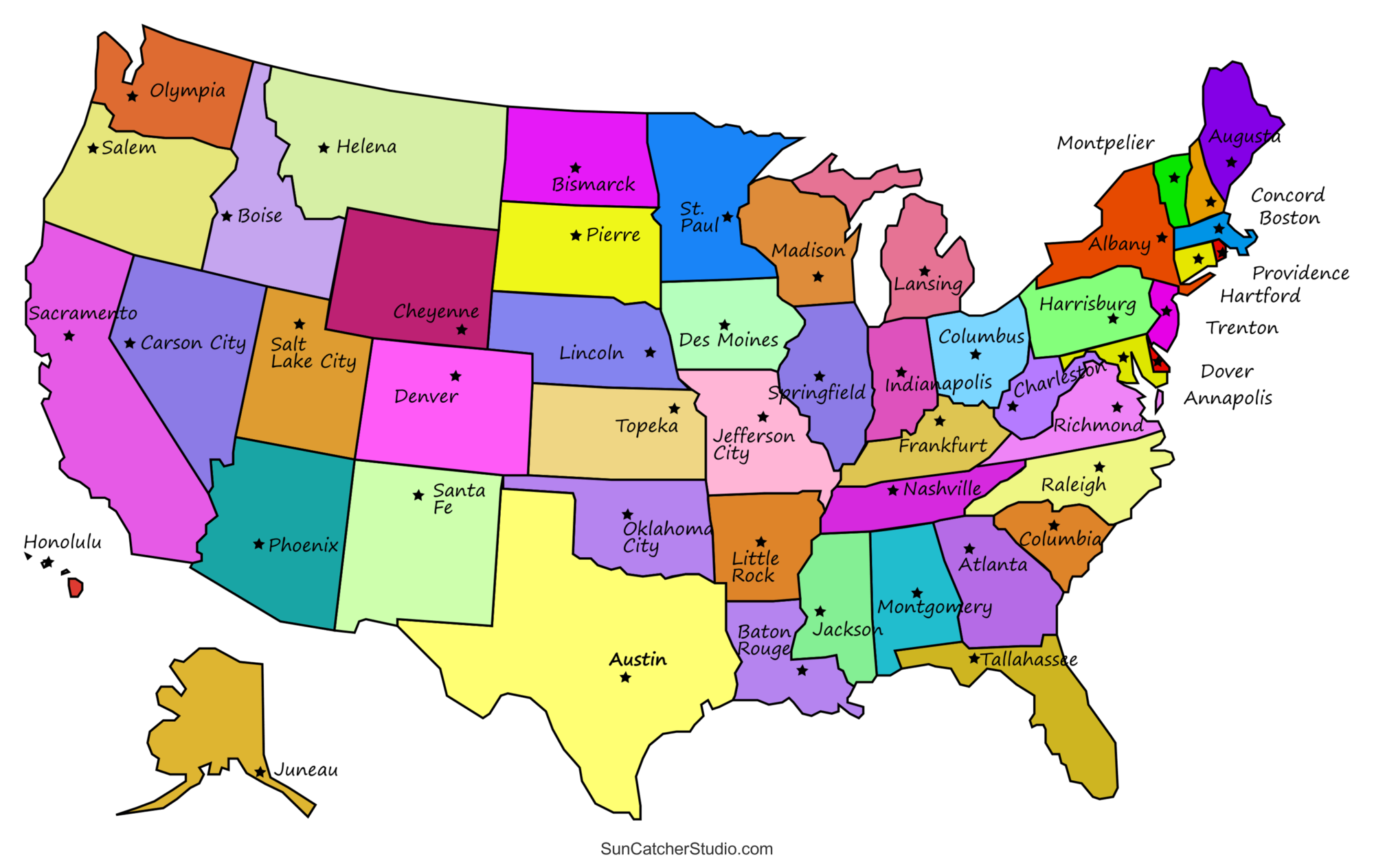 Printable Us Maps With States (Usa, United States, America) – Diy with regard to Printable United States South