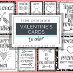 Printable Valentine Cards To Color   The Kitchen Table Classroom Intended For Free Valentines Cards Printable