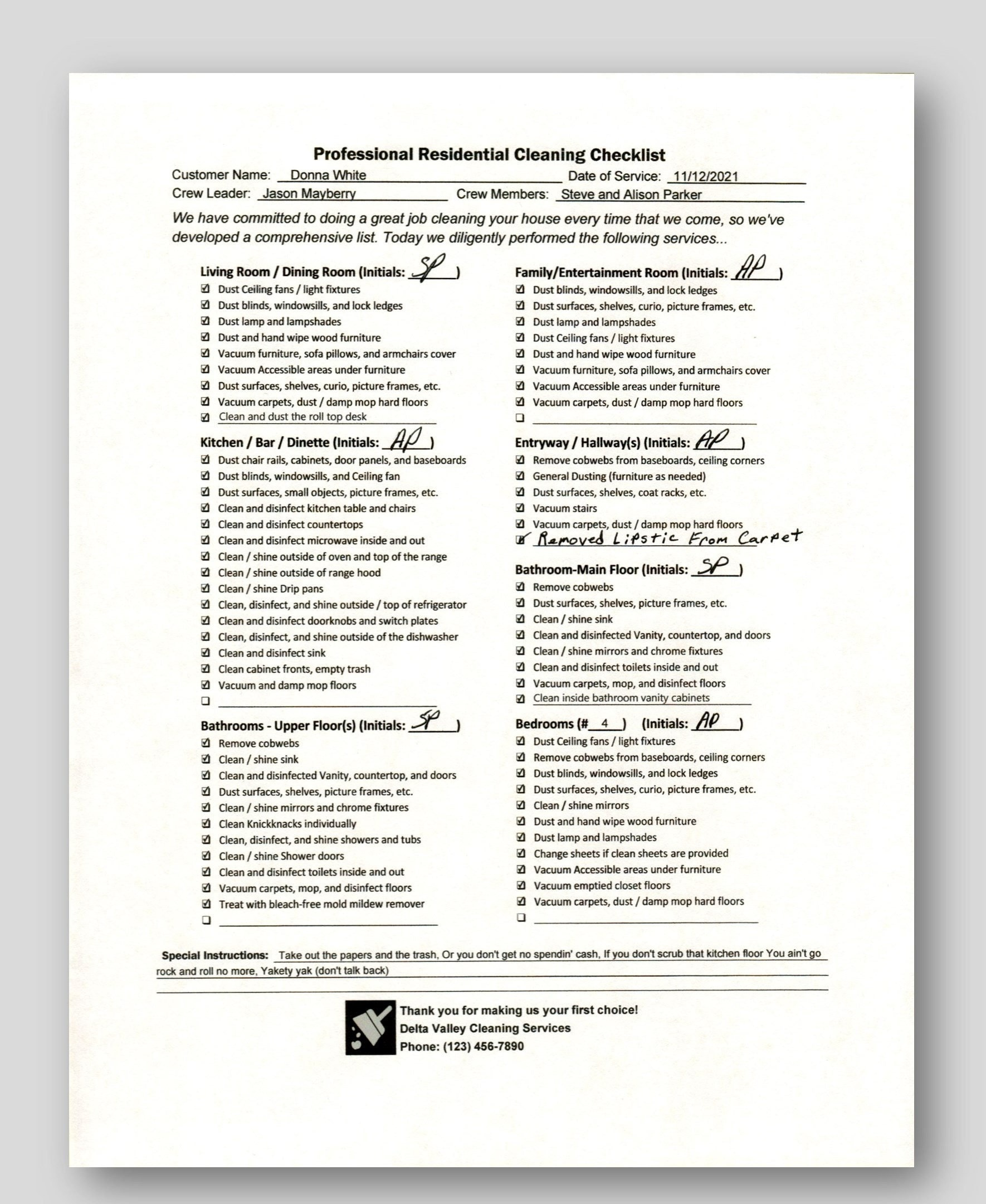 Professional Residential Cleaning Checklist, Editable House inside Professional House Cleaning Checklist Printable