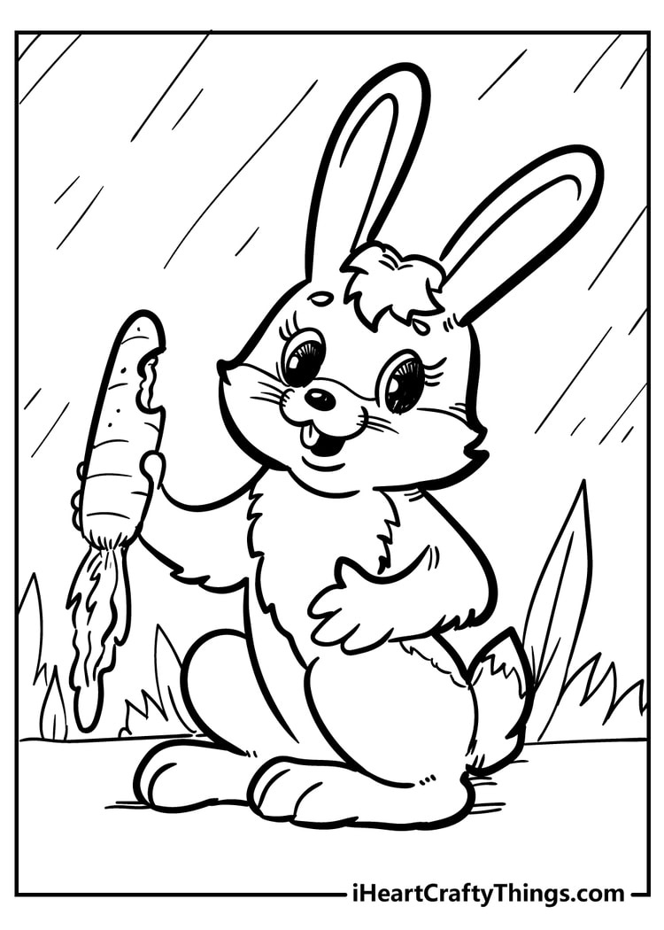 Rabbit Coloring Pages (100% Free Printables) regarding Rabbit Colouring Pages Printable