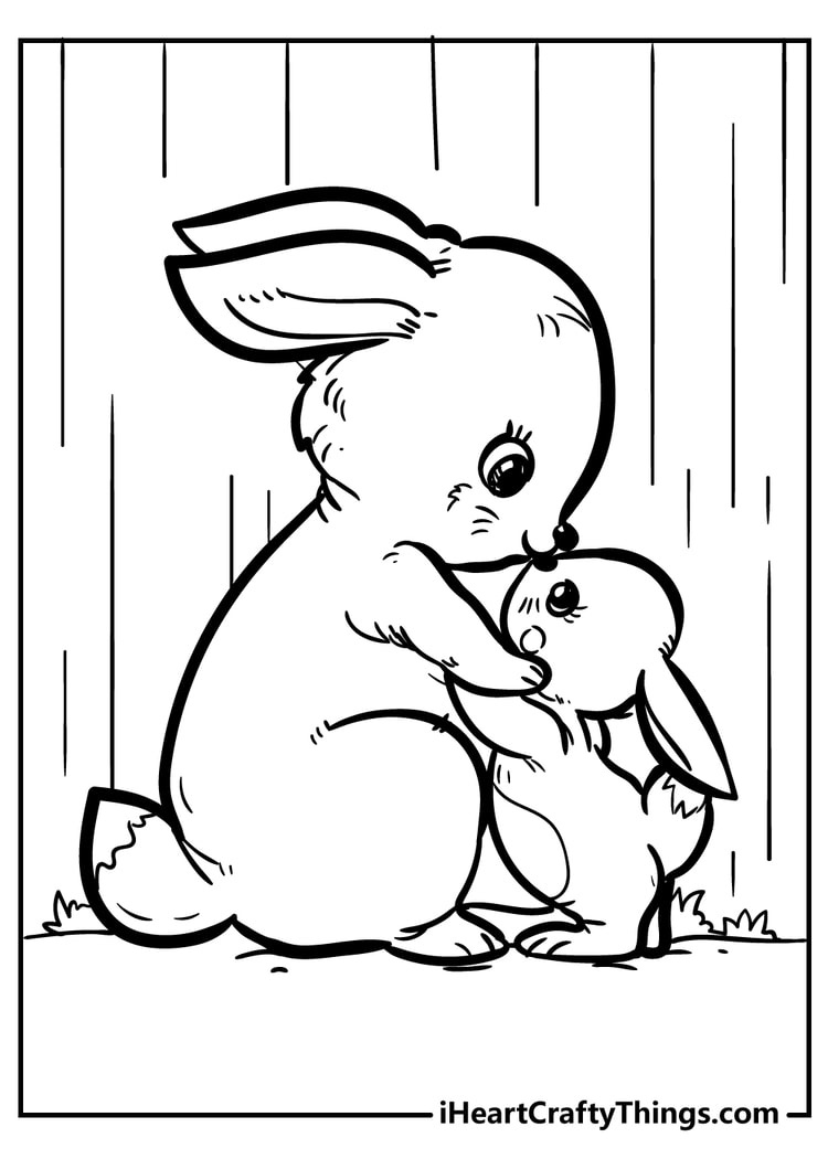 Rabbit Coloring Pages (100% Free Printables) regarding Rabbit Colouring Pages Printable