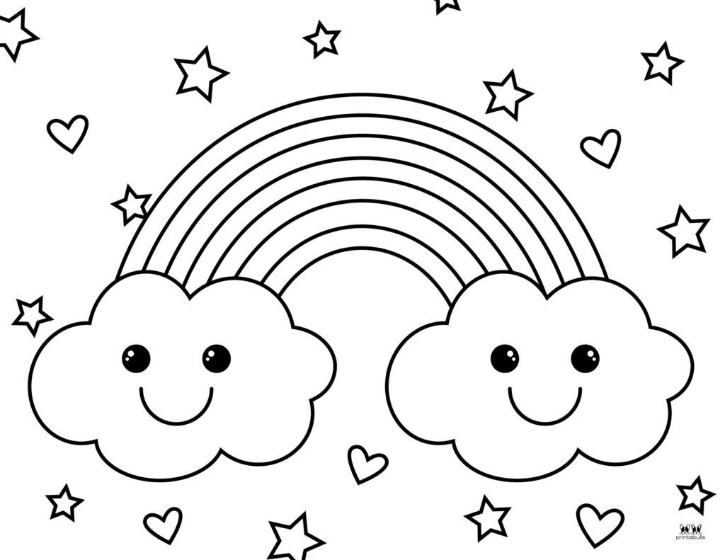 Rainbow Coloring Pages - 50 Free Printable Pages | Printabulls inside Printable Colouring Pages Of Rainbows