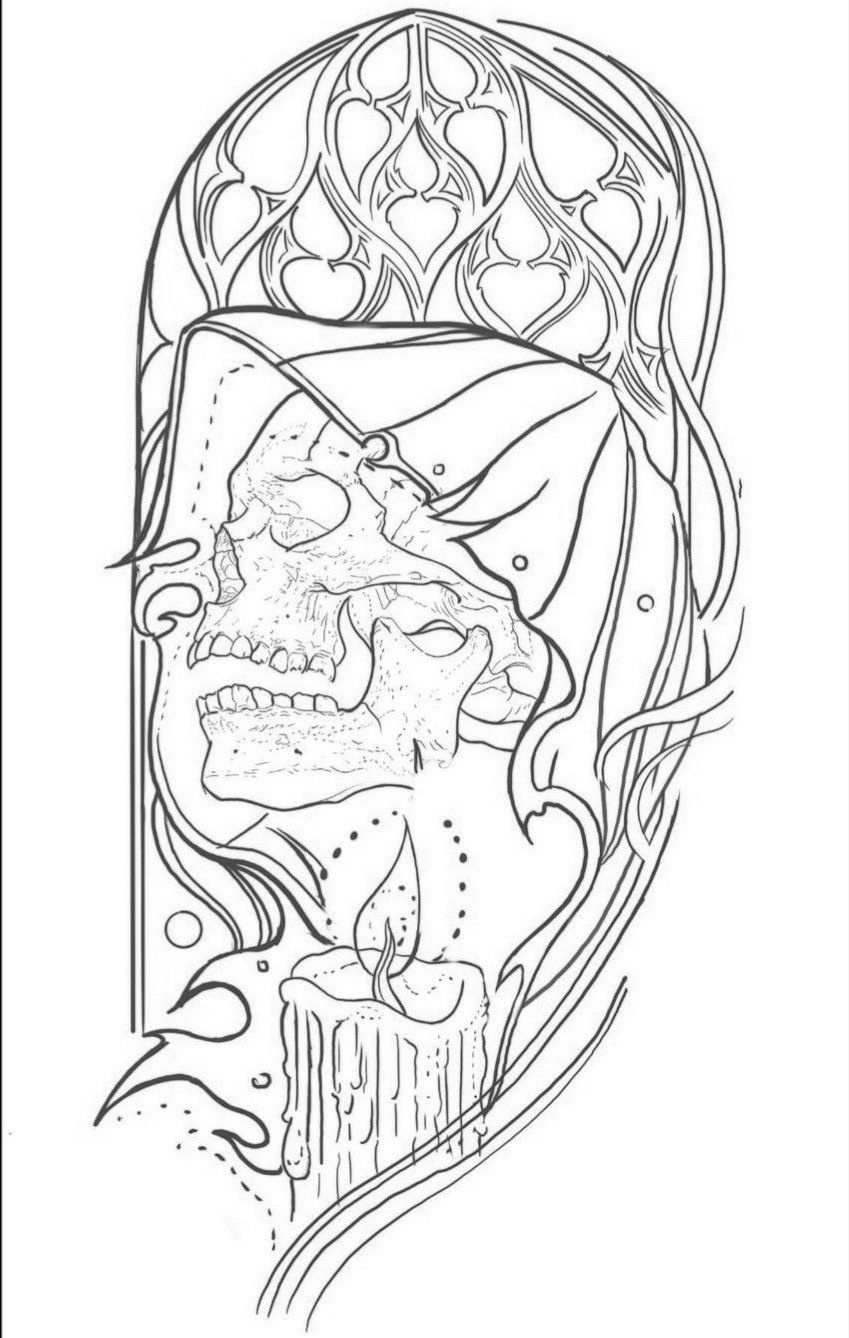 Reaper Tattoo Outline inside Printable Outline Tattoo Stencil Designs