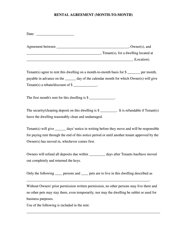 Rental Agreement Pdf - Fill Online, Printable, Fillable, Blank throughout Free Printable Basic Rental Agreement Fillable