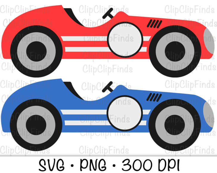 Printable Vintage Race Car Clipart