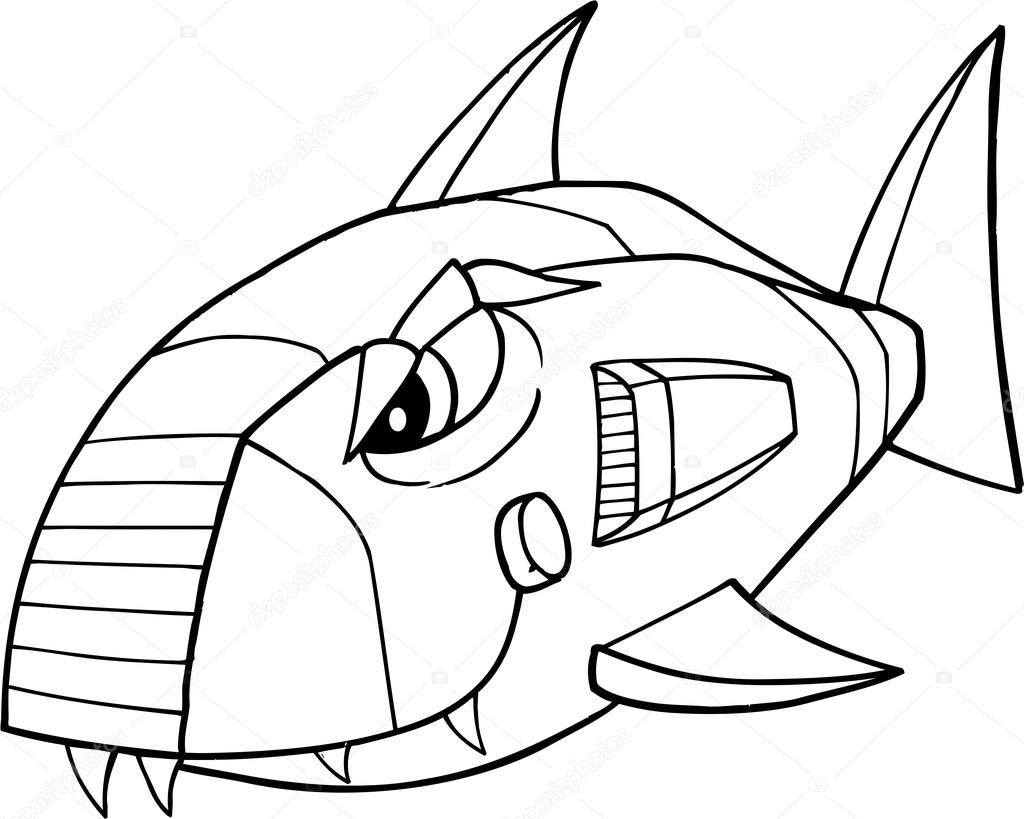 Robot Shark Vector Illustration Art Stock Vector©Misterelements for Free Printable Shark Robot