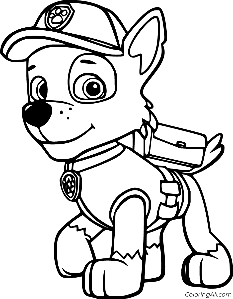 Rocky Paw Patrol Coloring Pages (8 Free Printables) - Coloringall pertaining to Paw Patrol Printable Colouring Pages