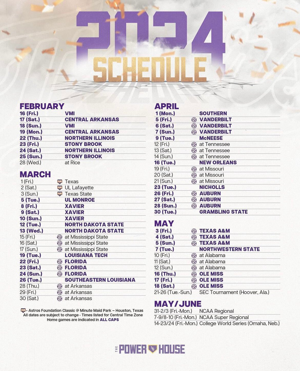 Run It Back: Lsu Baseball Announces 2024 Schedule | Sports intended for Lsu Baseball Schedule 2024 Printable