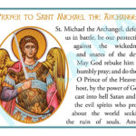 Saint Michael The Archangel Downloadable And Printable Prayer Card 4 Up A  Page   Catholic Prayer Card With Regard To St Michael The Archangel Prayer Printable