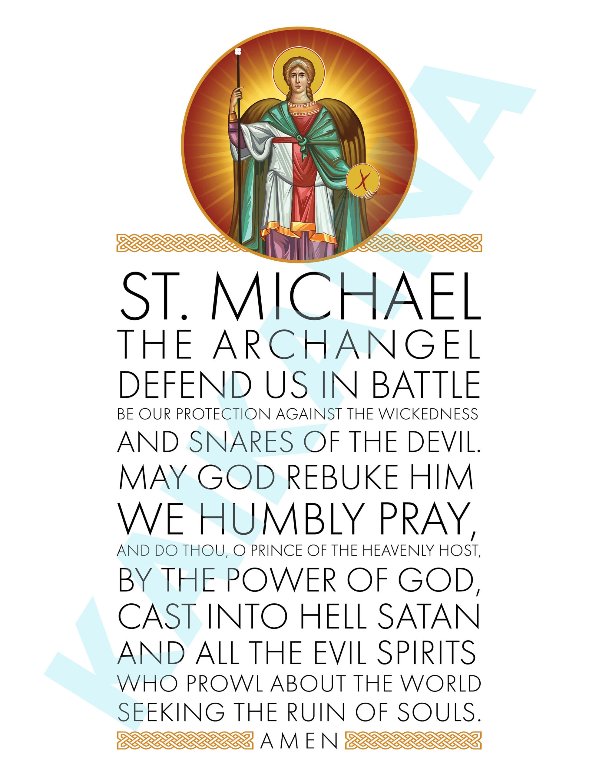 Saint Michael The Archangel Prayer 8.5 X 11&amp;quot; Poster, Downloadable And Printable pertaining to St Michael The Archangel Prayer Printable