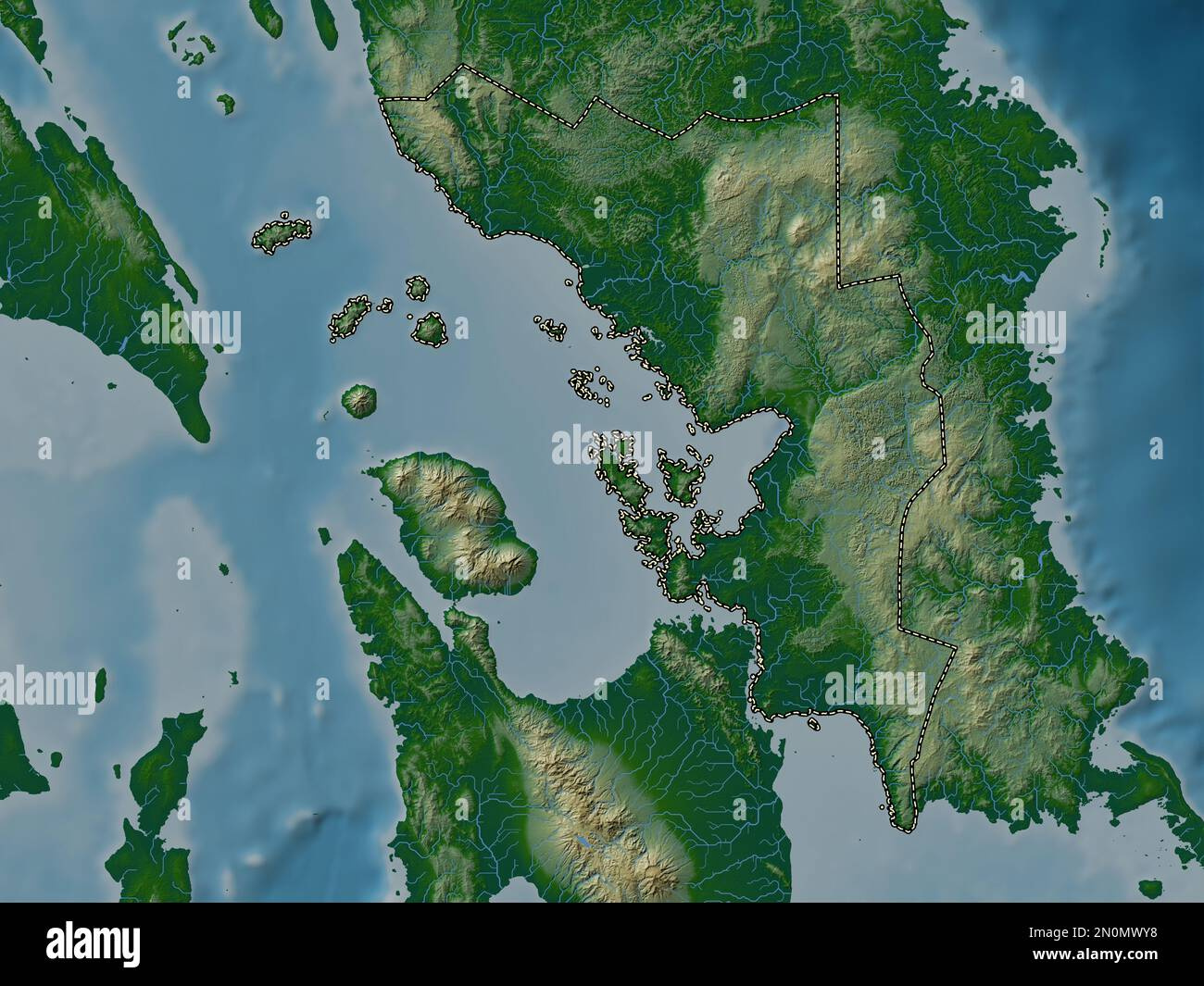 Samar, Province Of Philippines. Colored Elevation Map With Lakes with regard to Printable Samar Map Philippines