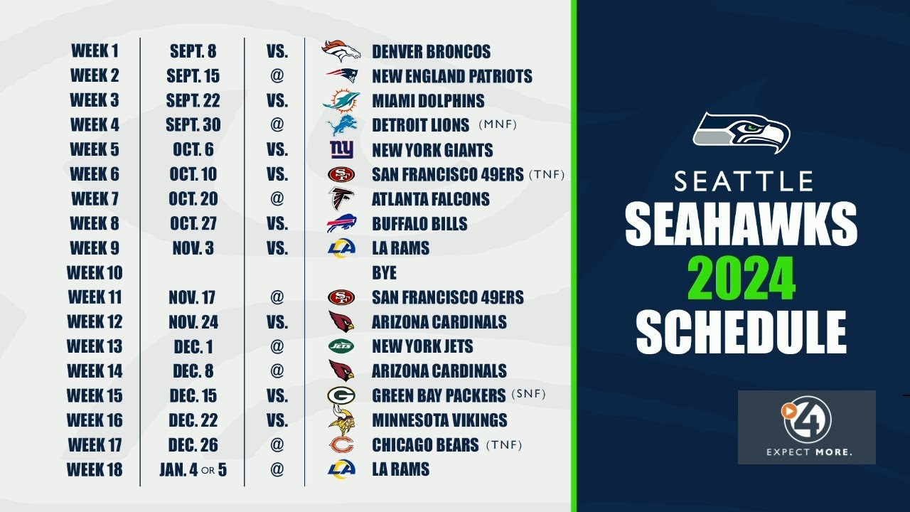 Seahawks 2024 Schedule in Seahawks Schedule 2024 Printable