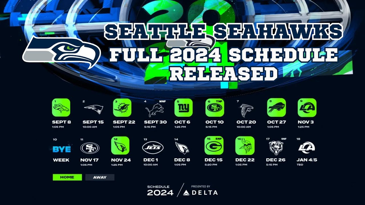 Seattle Seahawks 2024 Nfl Schedule Released throughout Seahawks Schedule 2024 Printable