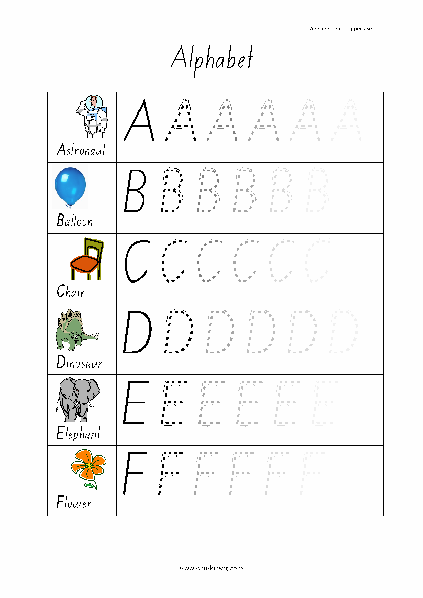 Sequential Capital Letters Trace Fade pertaining to Printable Alphabet LettersTrace