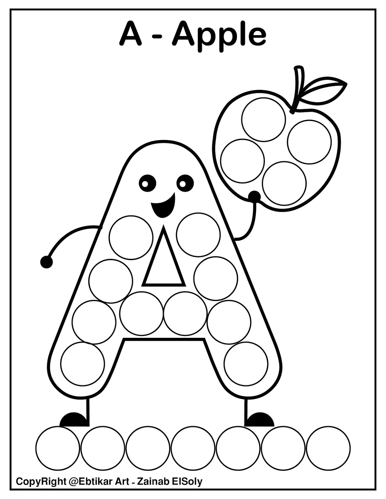 Set Of Abc Dot Marker Coloring Pages regarding Dotdot Pages Printable