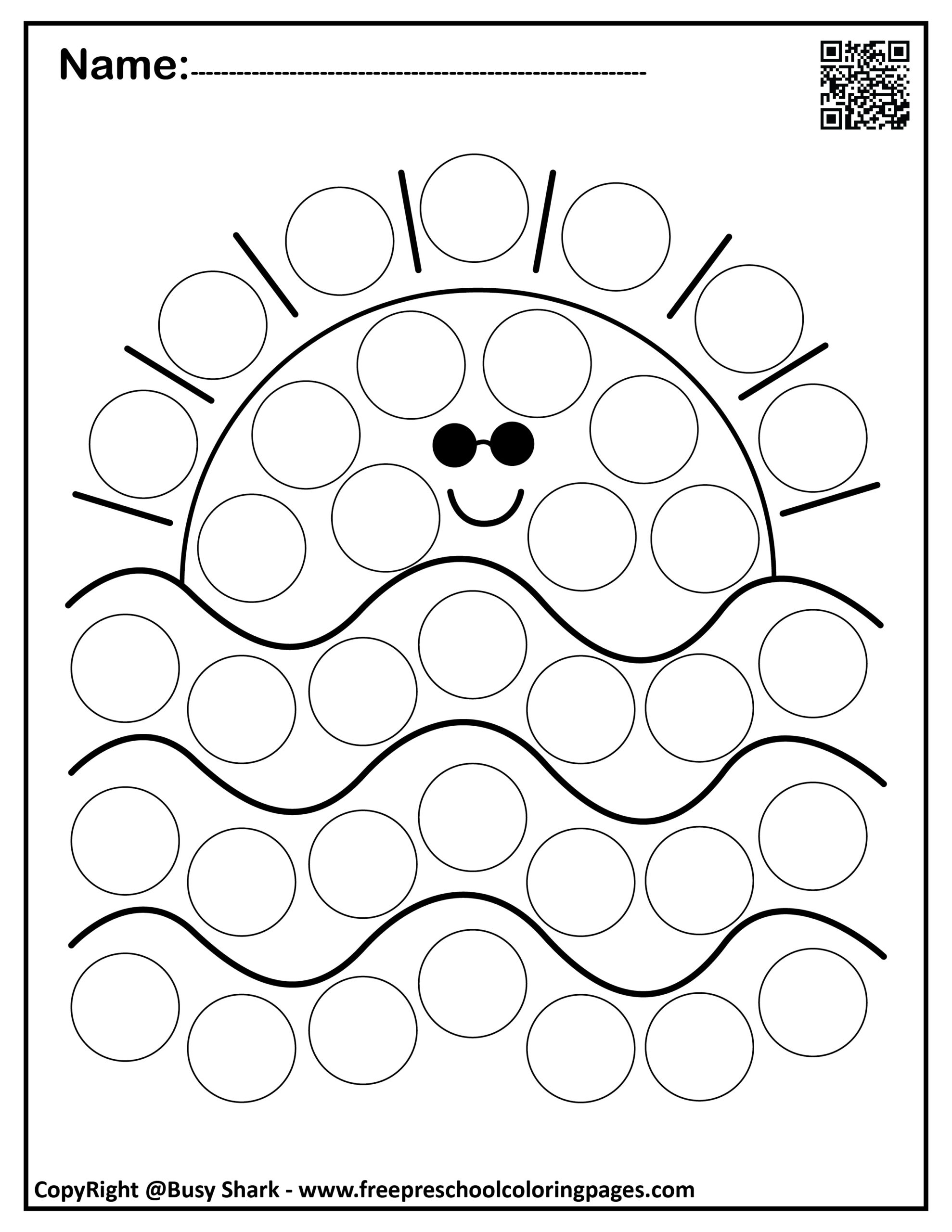 Set Of Summer Dot Markers Pages throughout Free Dot Marker Printables