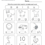 Short Vowel Sounds Worksheet   Free Printable, Digital, & Pdf For Kindergarten Worksheets Free Printable