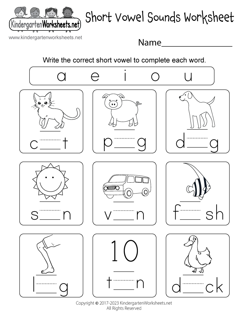 Short Vowel Sounds Worksheet - Free Printable, Digital, &amp;amp; Pdf for Kindergarten Worksheets Free Printable