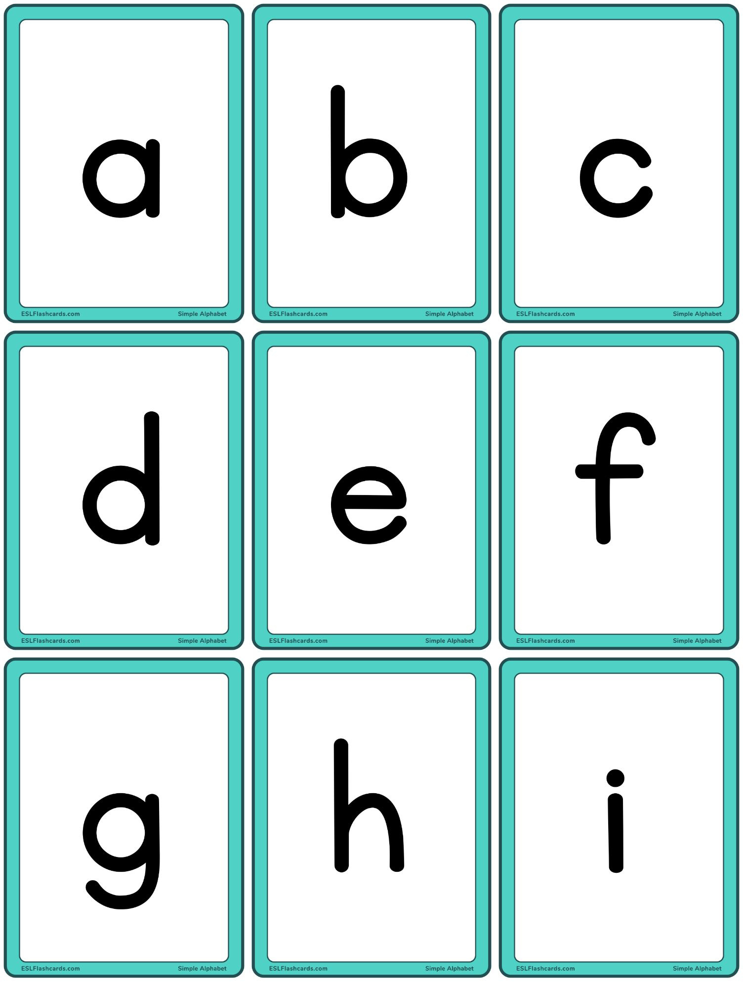 Simple Alphabet – Esl Flashcards with Printable Alphabet Flash Cards