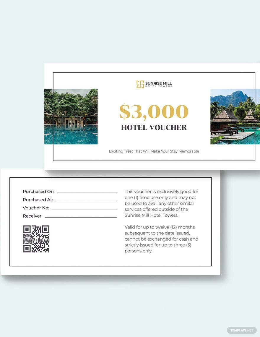 Simple Hotel Voucher Template In Publisher, Pages, Word, Psd with regard to Free Printable Hotel Vouchers