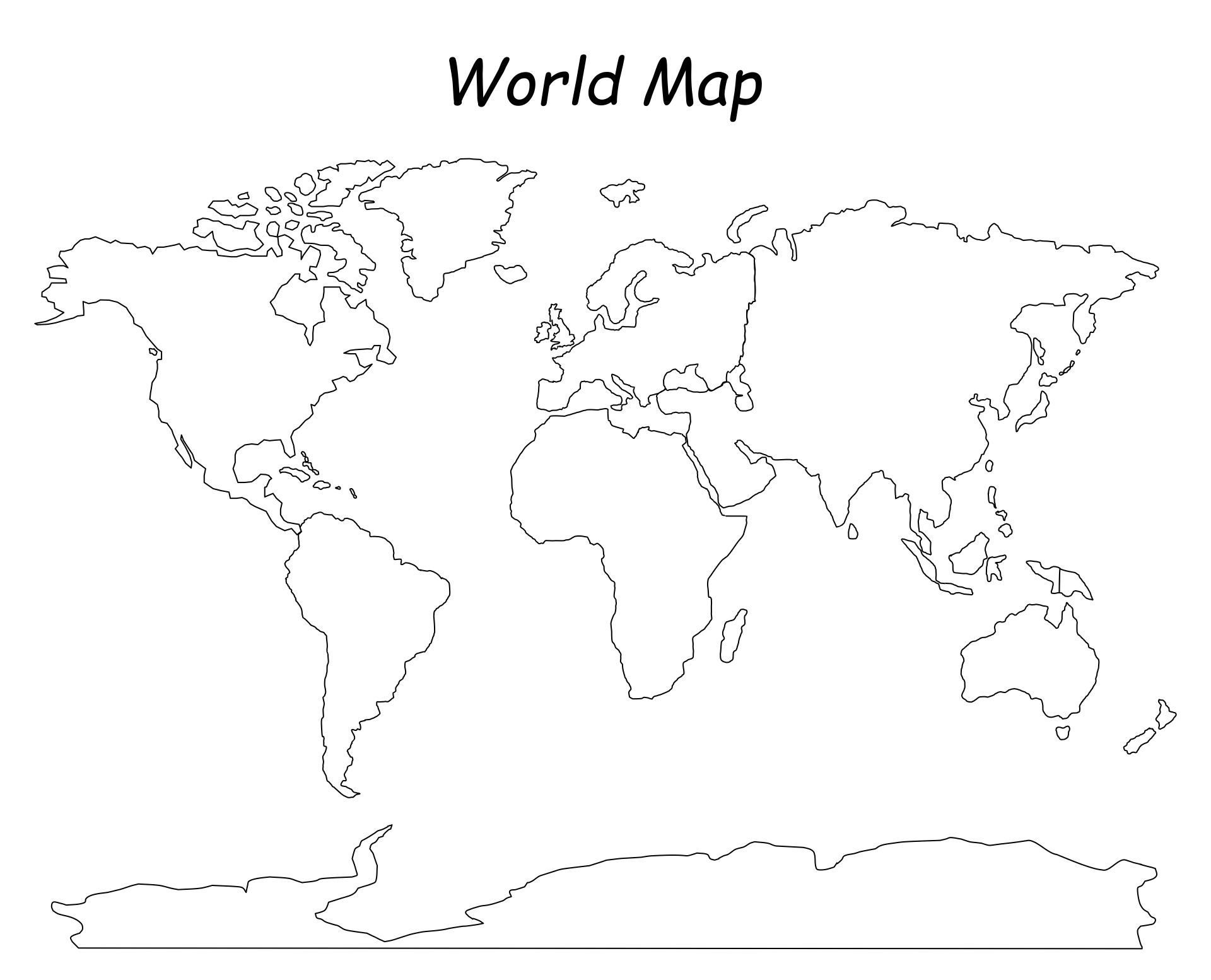 Simple World Map - 20 Free Pdf Printables | Printablee with regard to Blank World Map Printable