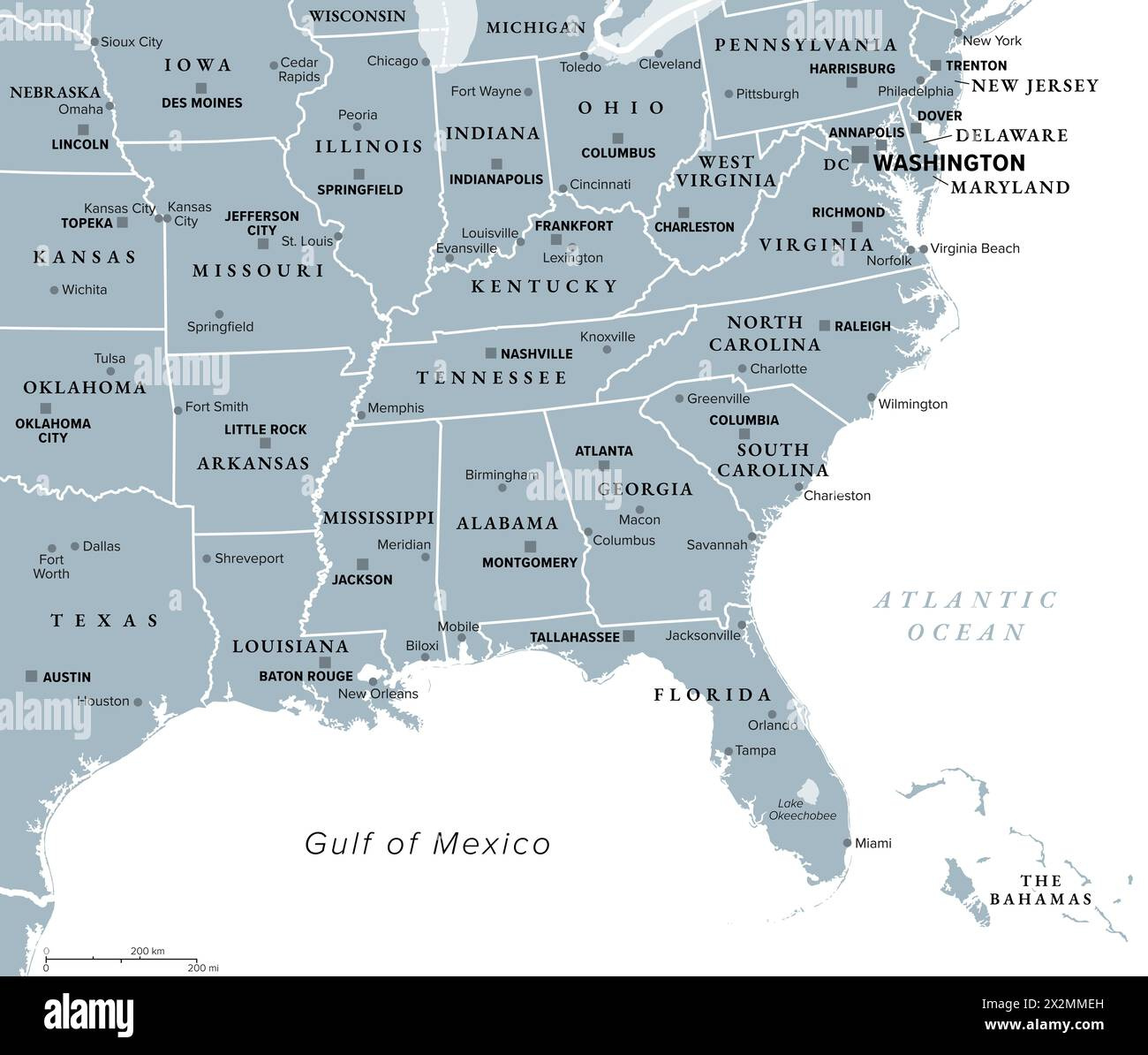 Southern States Map Usa Hi-Res Stock Photography And Images - Alamy inside Printable United States South