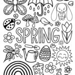 Spring Coloring Page   Etsy Pertaining To Spring Coloring Sheets Printable