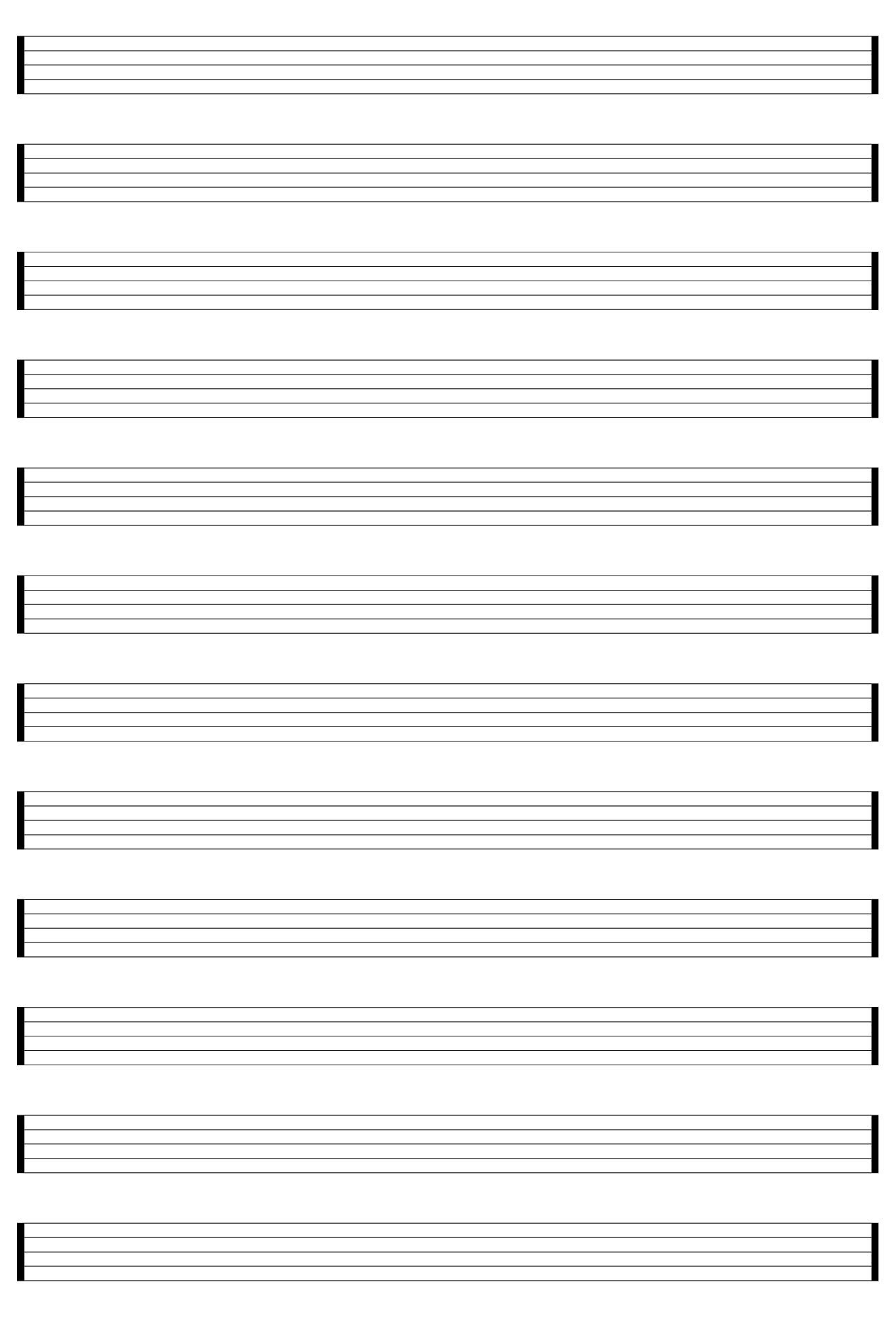 Staff Paper Blank Sheet Music - 10 Free Pdf Printables for Music Staff Paper Printable