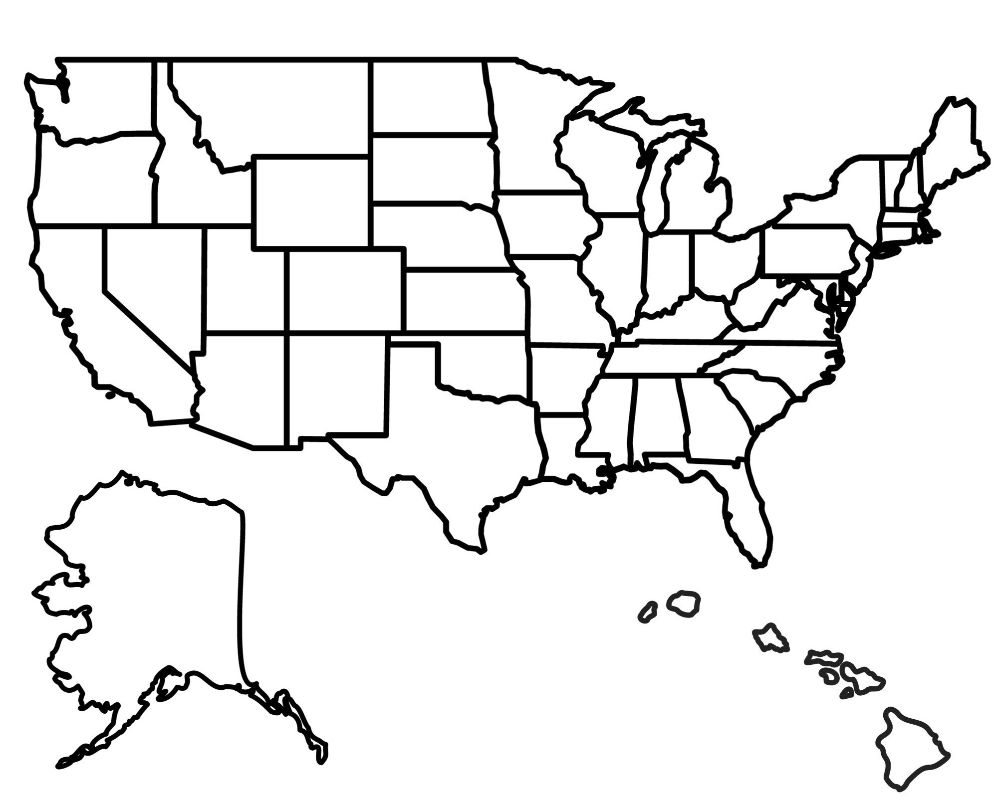 State Outlines: Blank Maps Of The 50 United States - Gis Geography for Blank Map Of America Printable