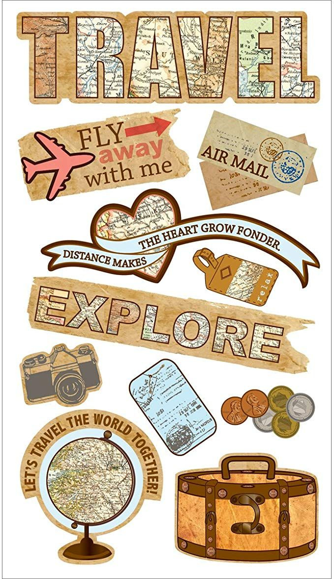 Sticko 283179 Stickers, Fly Away inside Travel Scrapbook Embellishments Printable