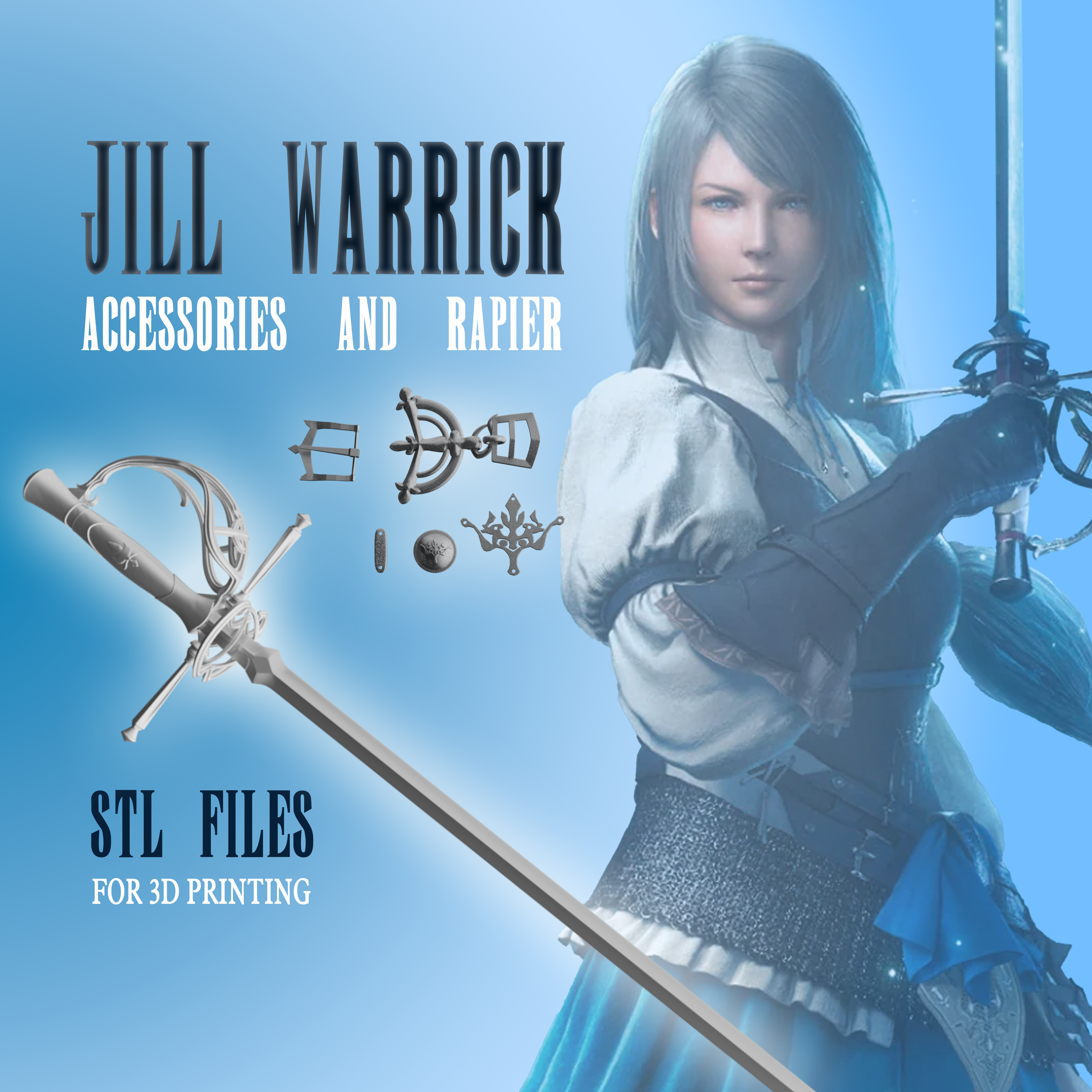 Stl-Datei Jill Warrick Final Fantasy 16 Xiv, Cosplay Accessories regarding 3D Printable Final Fantasy Costumes