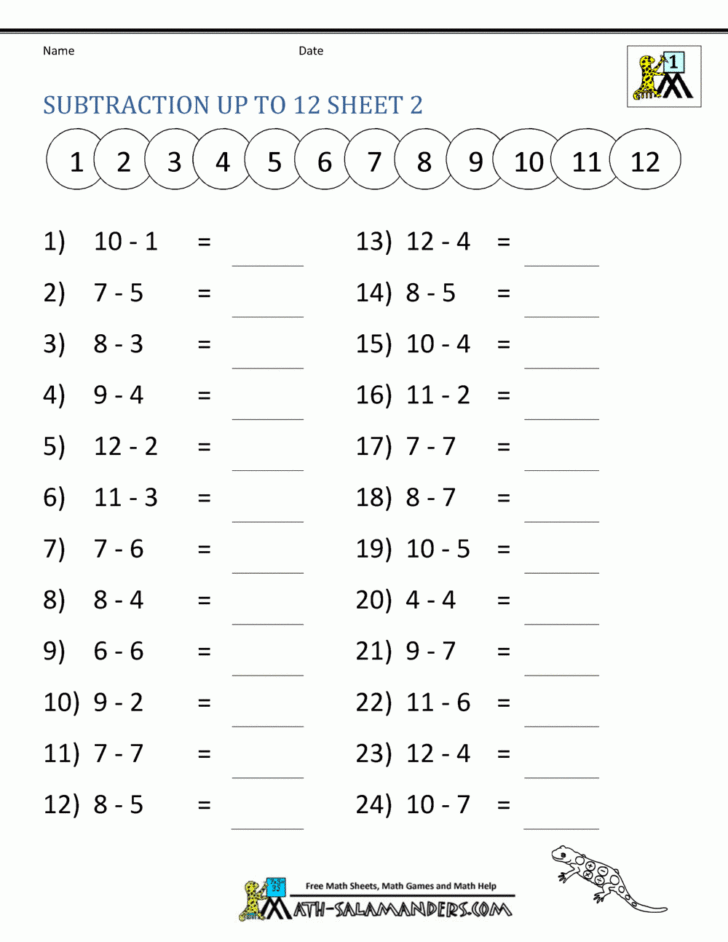 Printable First Grade Math Worksheets