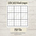 Sudoku Blank Grid Paper, Pdf File, Game Sheets, Grid Paper, Party with Google Student Suduko Printable