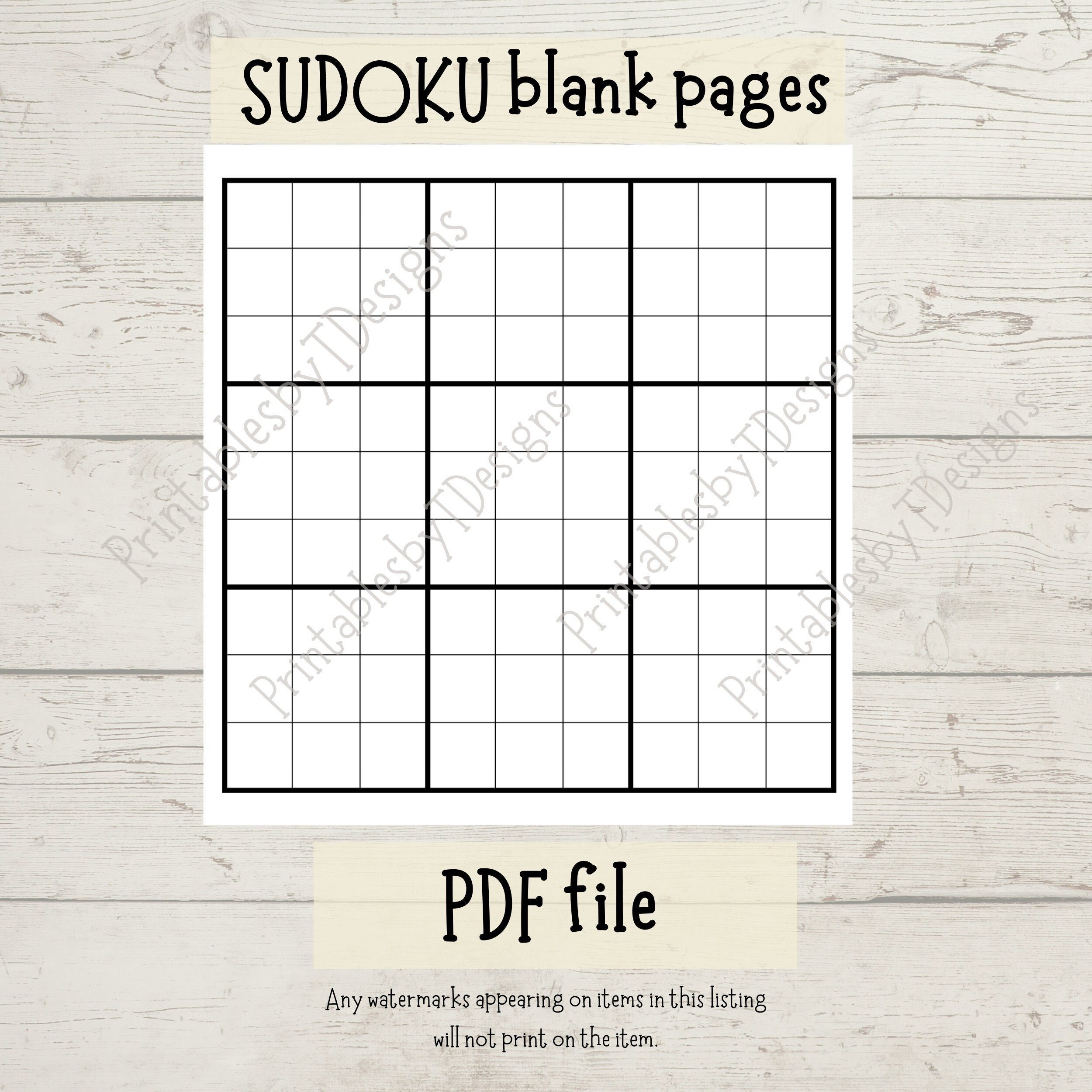 Sudoku Blank Grid Paper, Pdf File, Game Sheets, Grid Paper, Party with Google Student Suduko Printable