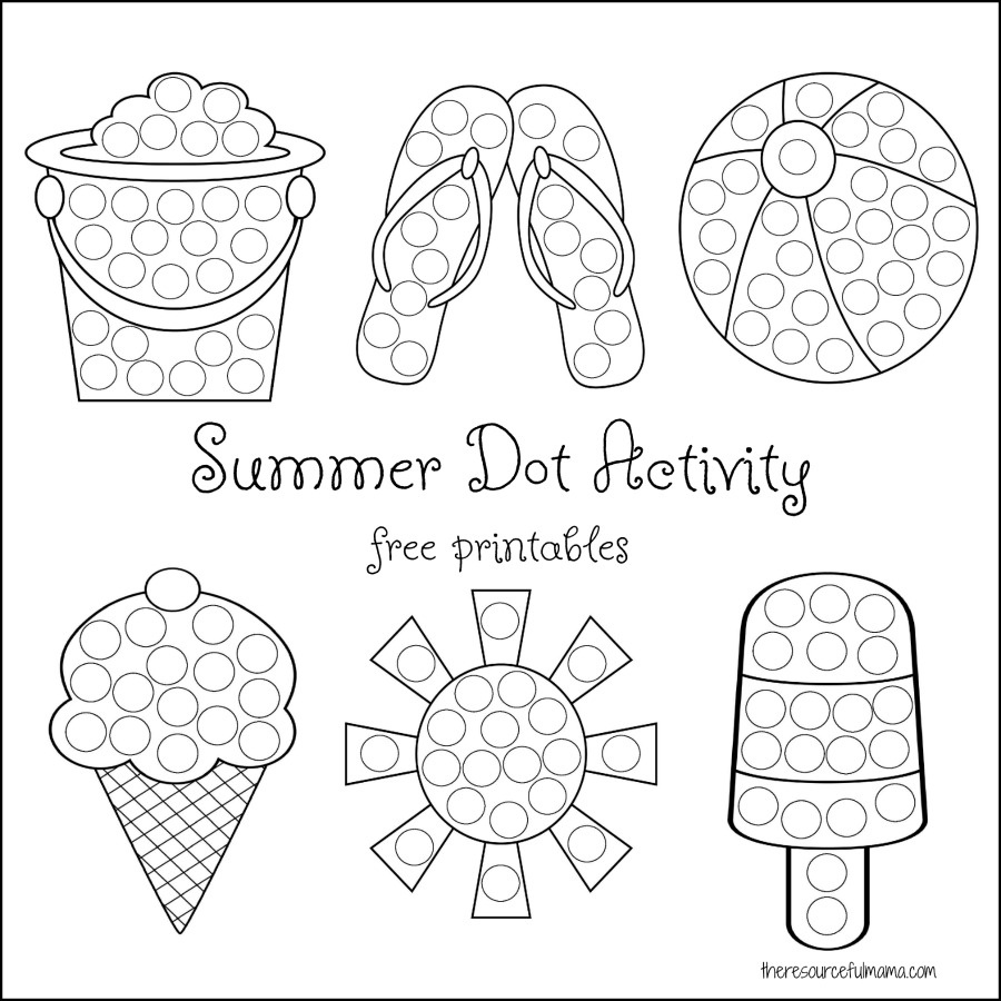 Summer Dot Activity {Free Printables} - The Resourceful Mama for Dotdot Printable