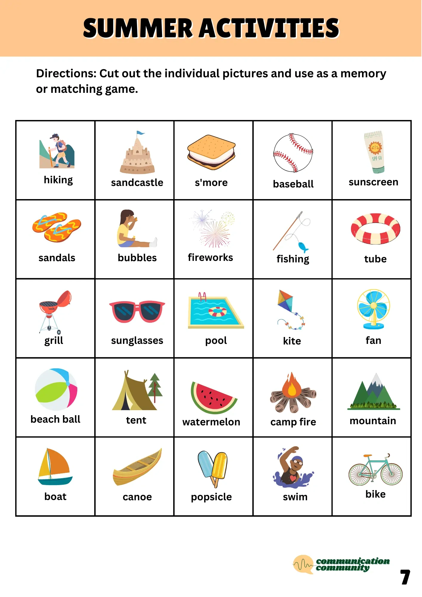 Summer Speech Therapy Activities (Free Worksheets Included!) throughout Summer Speech Therapy Printable Activity